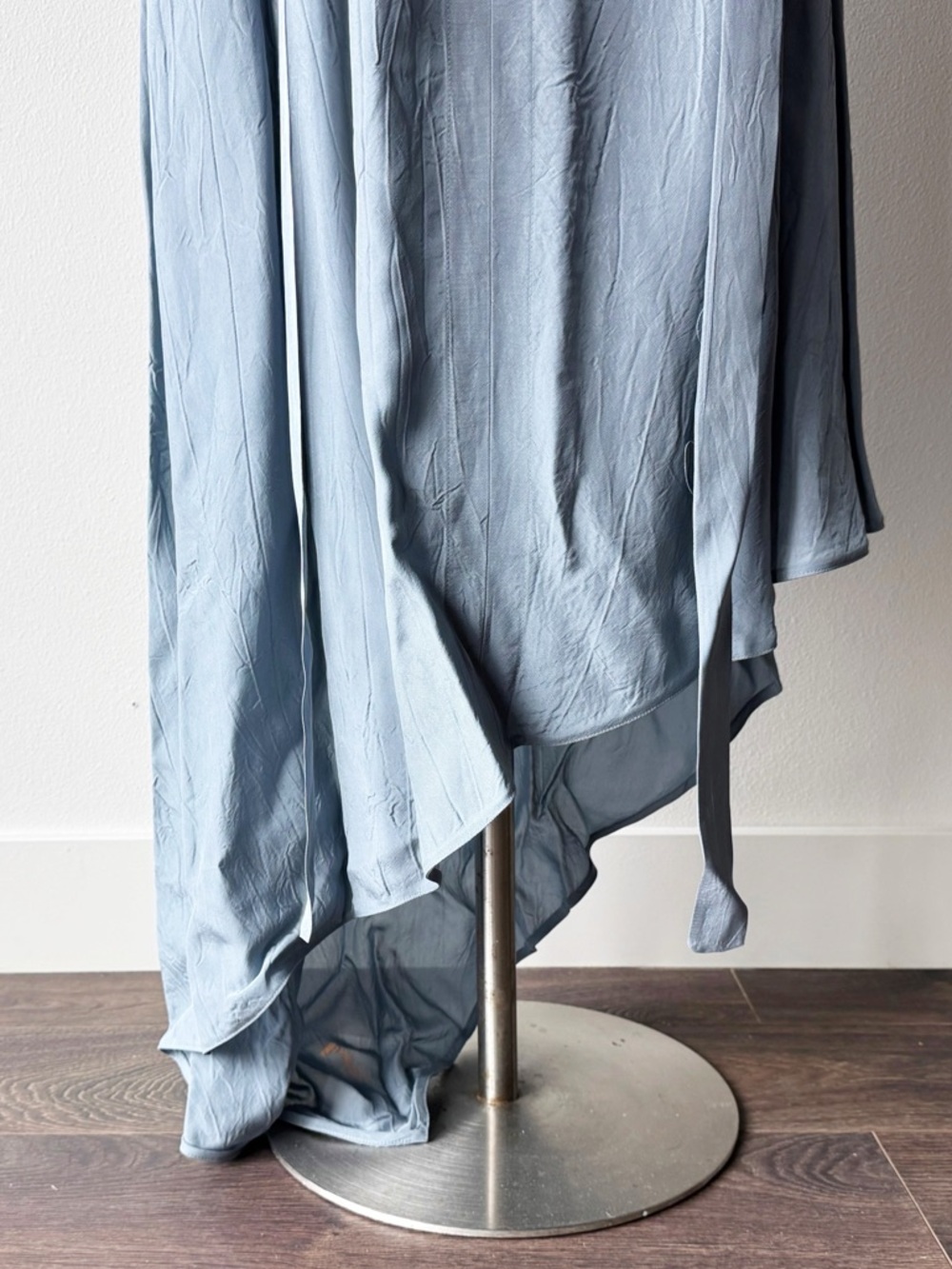 Marni Blue Asymmetric Creased Viscose Dress - Picture 4 of 17